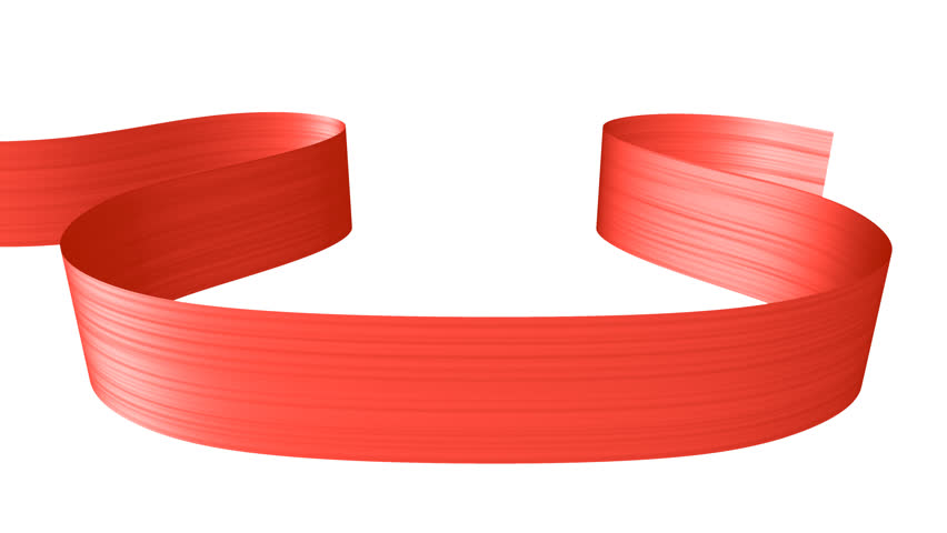 852x480 Red Ribbon Moving In The Shape Of Loop With Green Screen, Animated