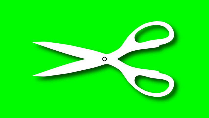 852x480 Scissors Group Of Scissors Moving On Green Background.2 D