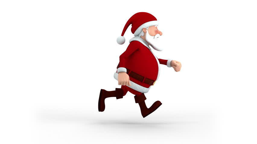 852x480 Cartoon Santa Claus Walking On The Spot