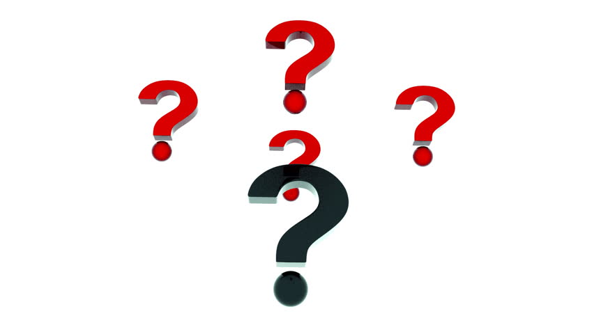 852x480 Animation Of Exclamation Mark And Blue Question Mark Sign. Stock