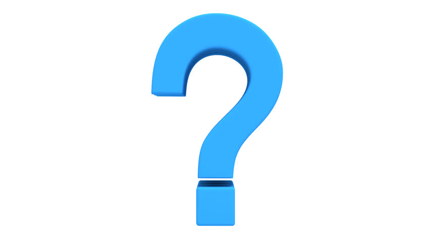 852x480 Animation Of Question Mark On White Background. Seamless Looping