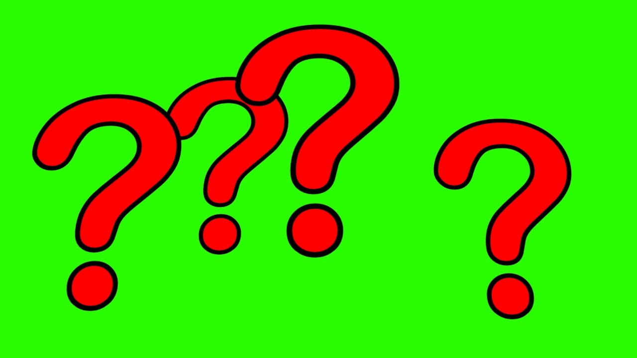 1280x720 Big Question Marks On Green Screen Download