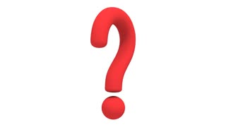 320x180 Animation Of Question Mark Rotation On White Background. Seamless