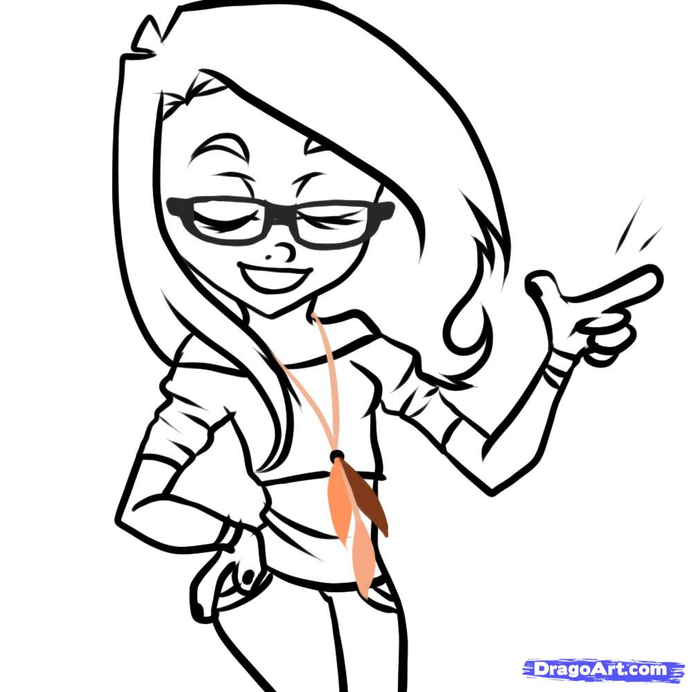 1000x1000 Drawing Of A Cartoon Girl Anime Girl Sketch