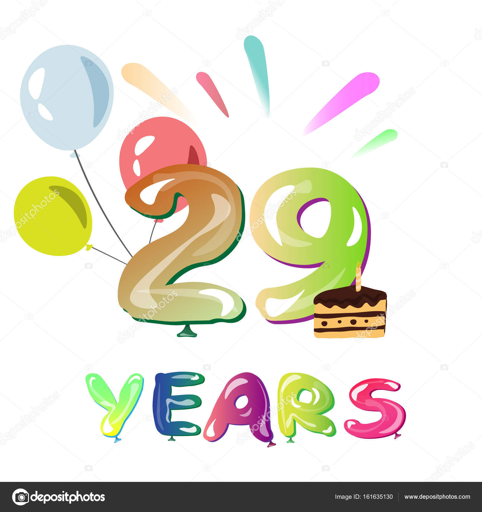 1600x1700 Happy Anniversary 29 Years Stock Vector Sasha Zerg