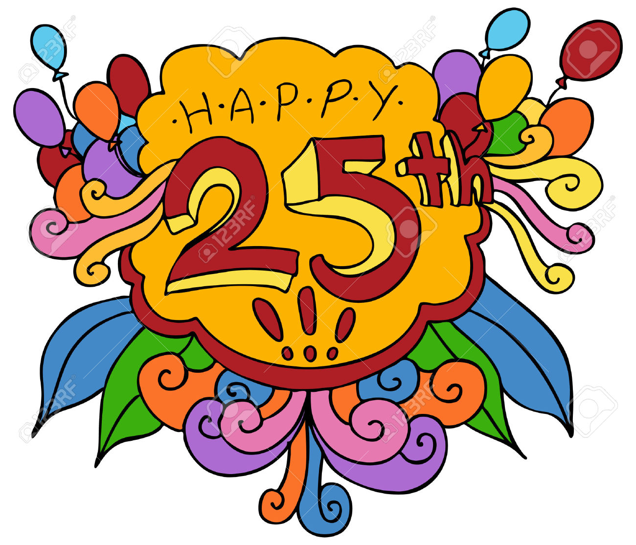 1300x1114 Happy 25th Anniversary Clipart
