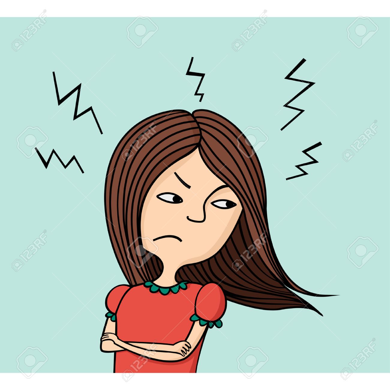 1300x1300 Illustration Of Angry Girl Royalty Free Cliparts, Vectors,