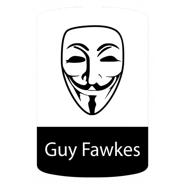 600x600 Guy Fawkes Mask Logo Badge Sticker Unixstickers