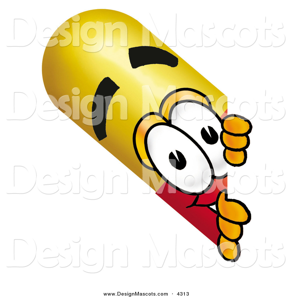 1024x1044 Stock Mascot Cartoon Of A Curious Medicine Pill Capsule Mascot