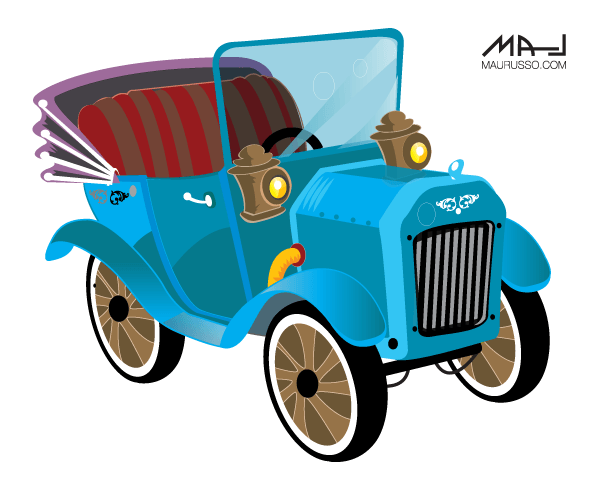 600x485 Old Car Vector Image 123freevectors