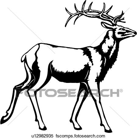 450x456 Clipart Of , Animal, Antlers, Reindeer, Stag, Deer, U12982935