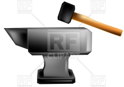 400x282 Anvil And Hammer Royalty Free Vector Clip Art Image