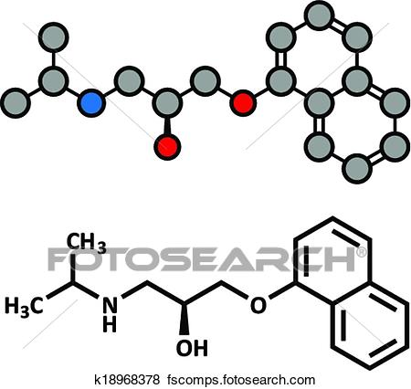 450x426 Clip Art Of Propanolol High Blood Pressure Drug Molecule. Used