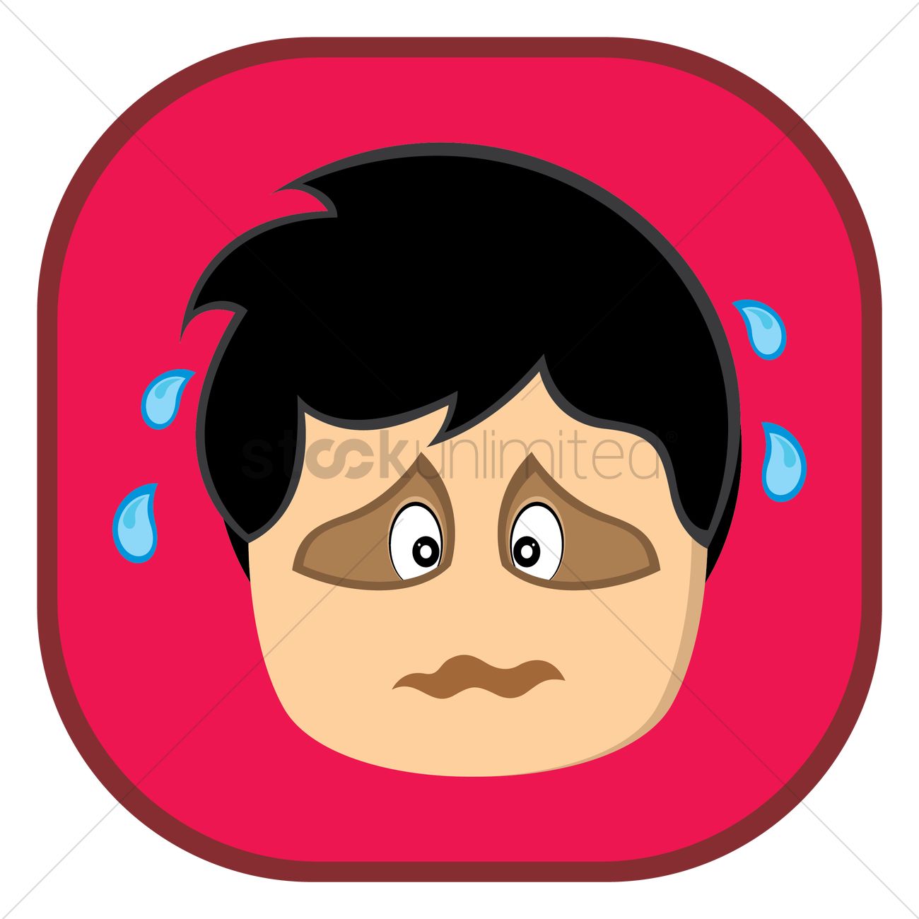 1300x1300 Anxious Boy Sweating Vector Image