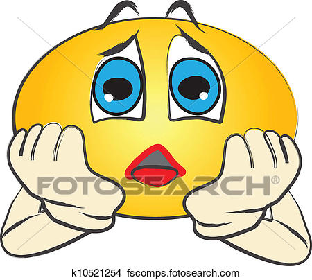 450x404 Clipart Of Worried Face K10521254
