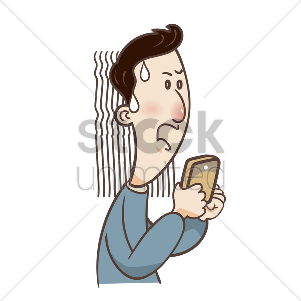 600x600 Cartoon Guy Is Anxious Vector Image