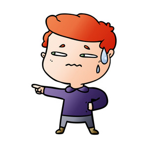 300x300 Cartoon Anxious Man Royalty Free Stock Image