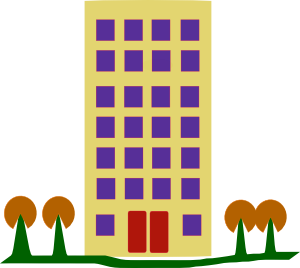 300x268 Building With Trees Clip Art