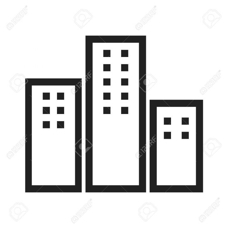 728x728terior Black And White Apartment Building Clip Art