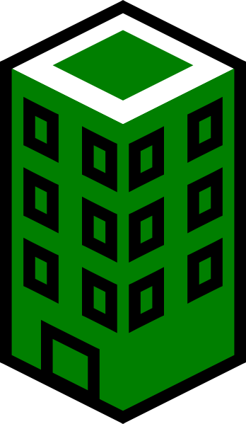 348x599 Office Building Green Clip Art