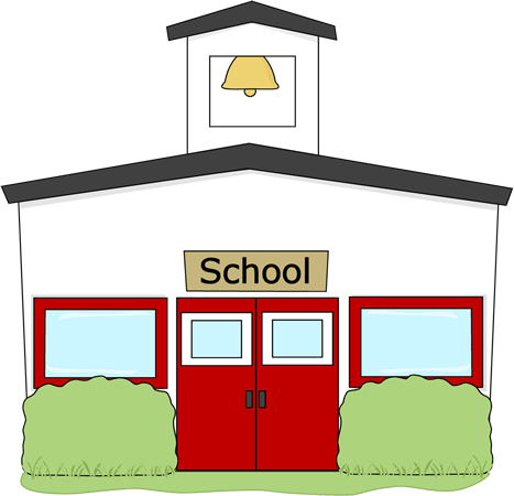 467x450 High School Building Clipart
