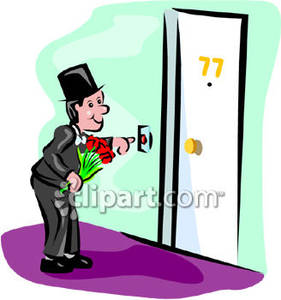 281x300 With Flowers Ringing The Doorbell Of An Apartment