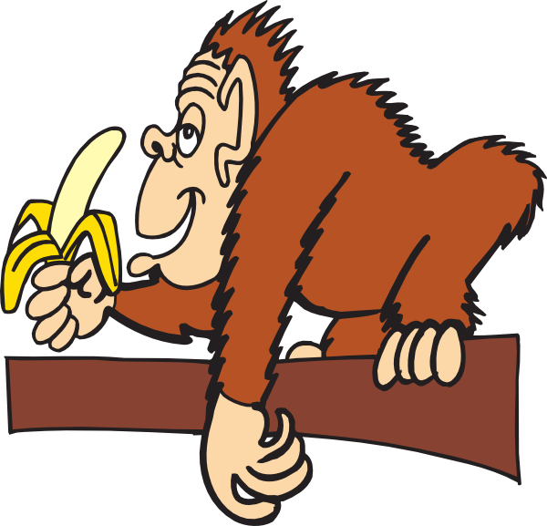 600x577 Ape With A Banana Clip Art