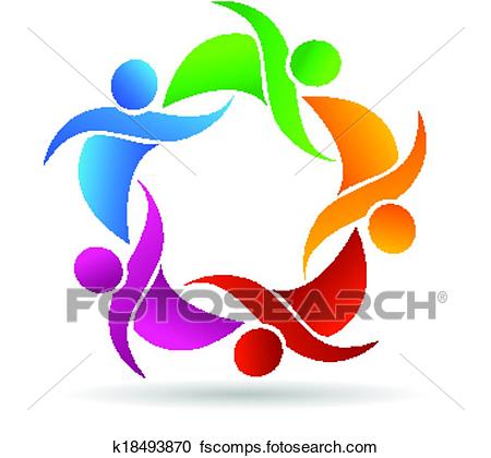 450x420 Clipart Of Vector Connected People Logo App. K18493870