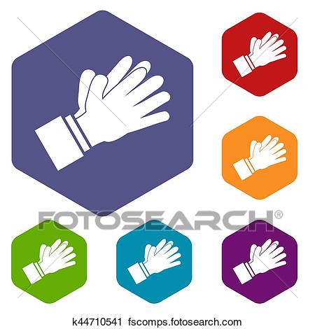 450x470 Clipart Of Clapping Applauding Hands Icons Set K44710541