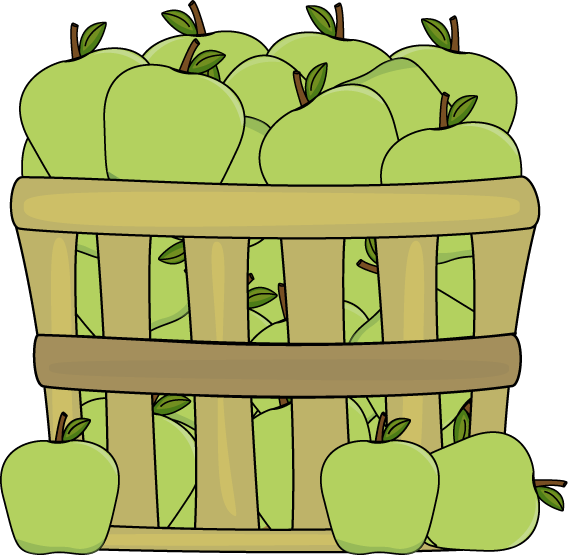568x555 Basket Of Green Apples Clip Art
