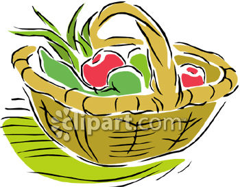 350x273 Vegetables In Basket Clipart