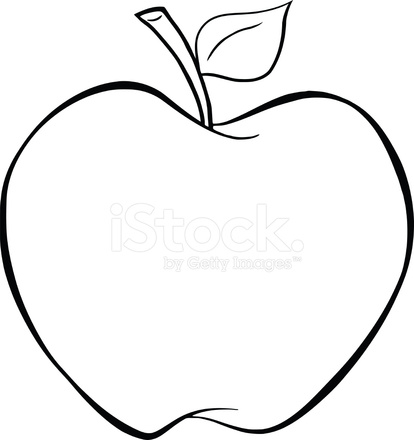 414x440 Black And White Cartoon Apple Stock Vector