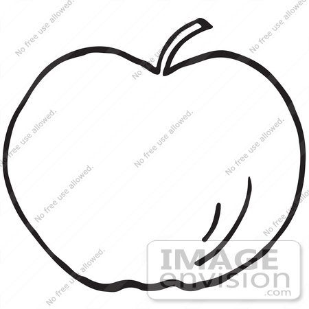 450x450 Clipart Of An Apple In Black And White