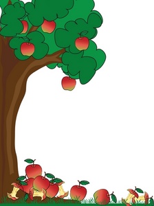 224x300 Green Page Border Of Apple Trees Apple Tree Clip Art Images