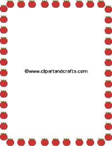 230x300 Printable Apples Border Paper