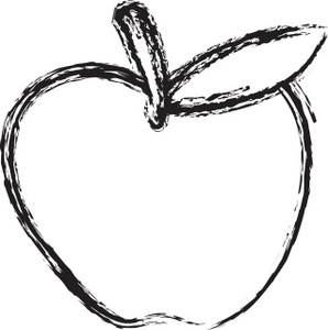 298x300 Apple Black And White Black And White Apple Clip Art 3 2