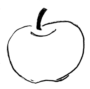 300x296 Apple Black White Black And White Apple Clipart Free Images
