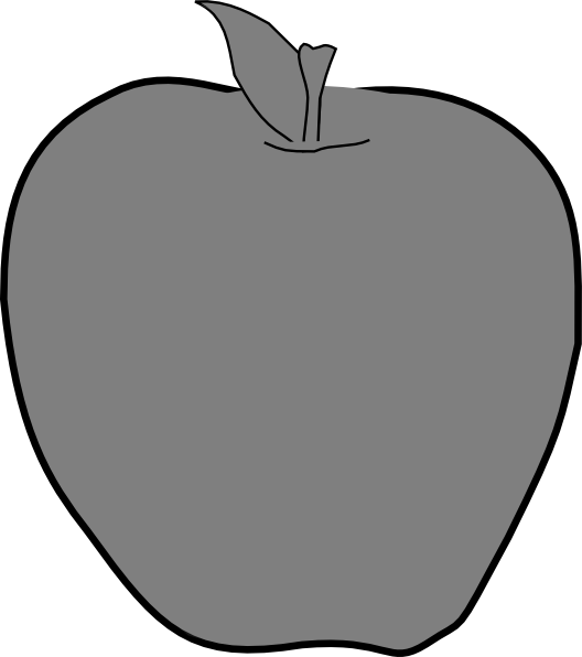 528x596 Gray Clipart Apple