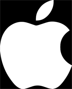 243x298 White Apple Logo On Black Background Clip Art