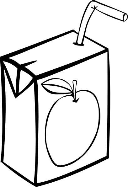 408x596 Apple Juice Box (B And W) Clip Art Free Vector In Open Office