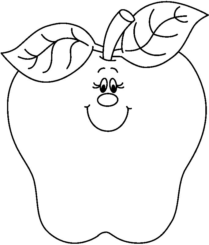 683x800 Apple Black And White Clipart