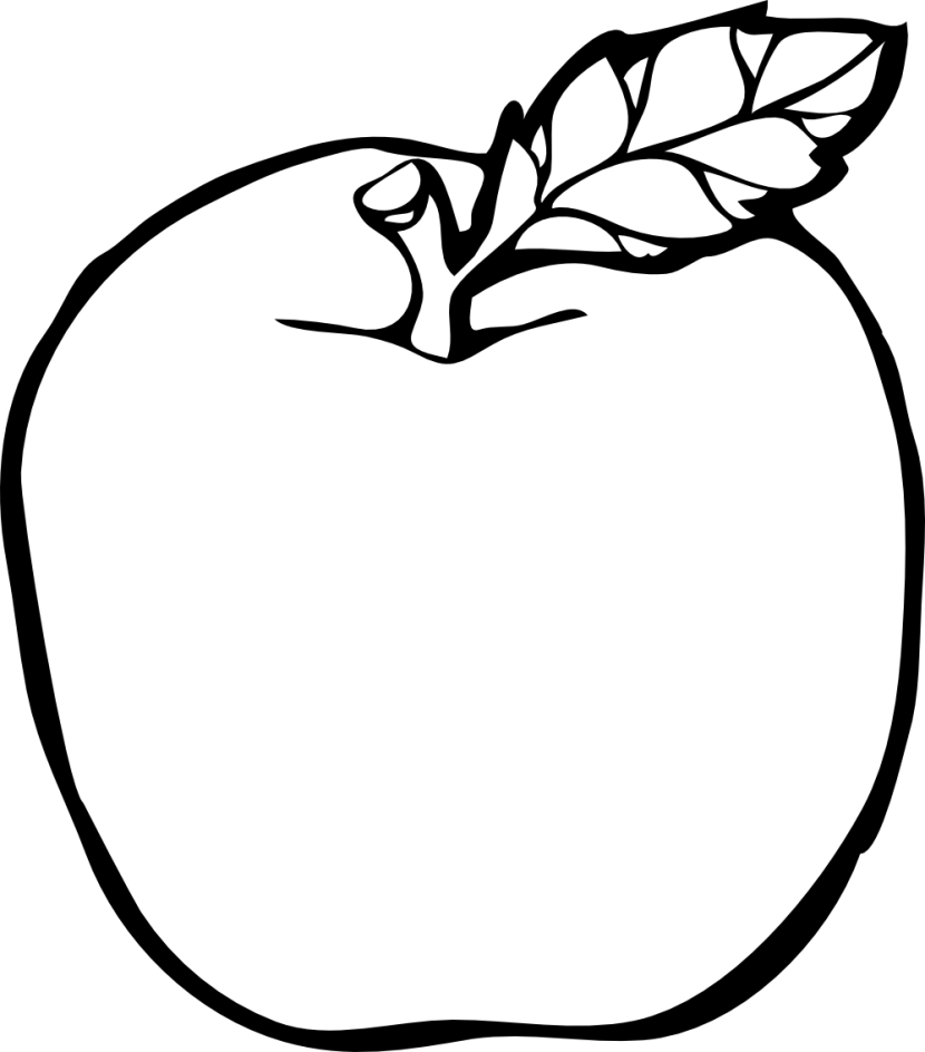 830x944 Apple Clipart Png Black And White