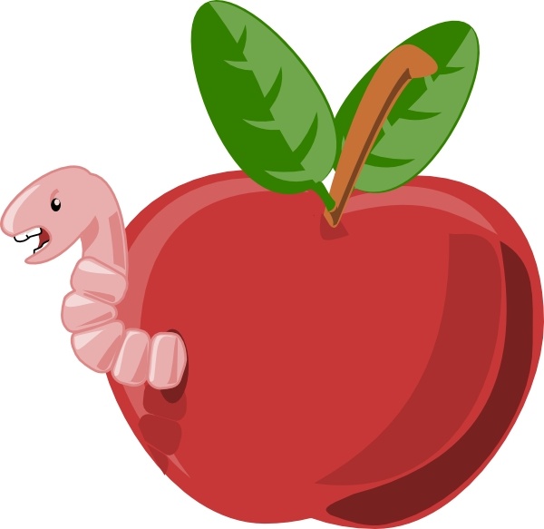 600x583 Cartoon Apple With Worm Clip Art Free Vector In Open Office