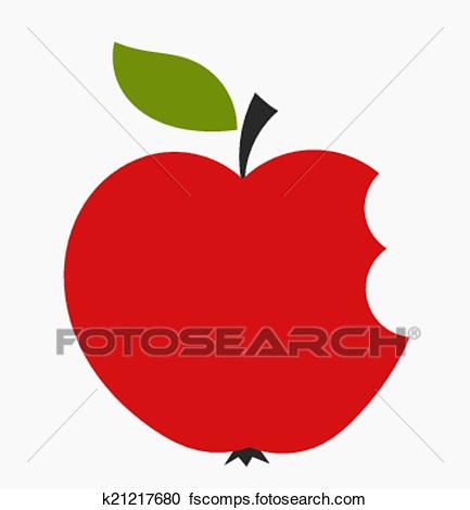 433x470 Clipart Of Apple Bite K21217680