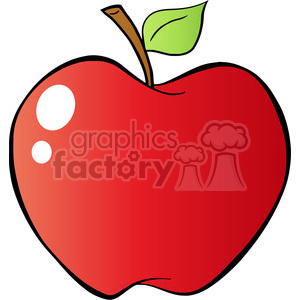 300x300 Royalty Free 12927 Rf Clipart Illustration Red Apple In Gradient