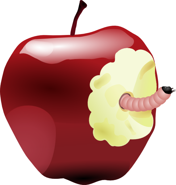 570x598 Apple With Worm Clip Art