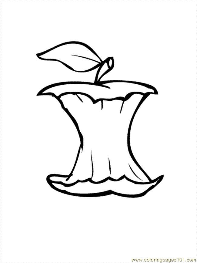 650x867 Apple Core Coloring Page