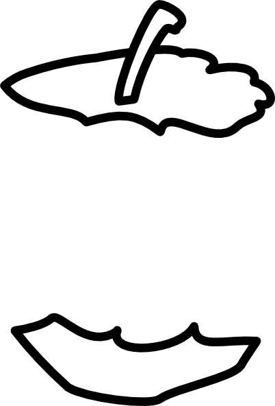 402x592 Apple Core Outline Clip Art