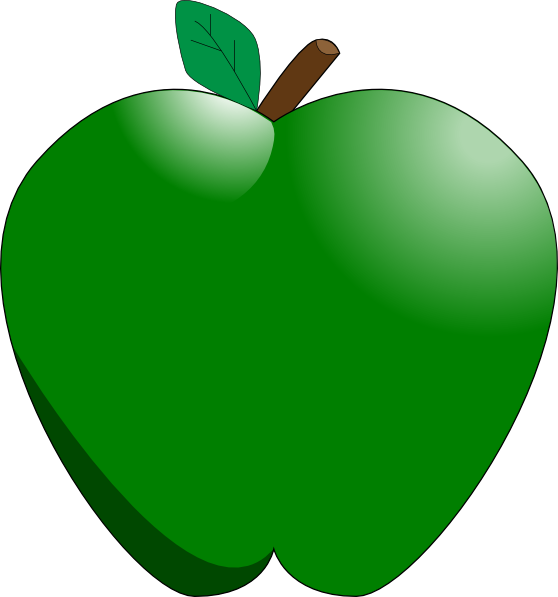 558x597 Apple Clipart Cute Green
