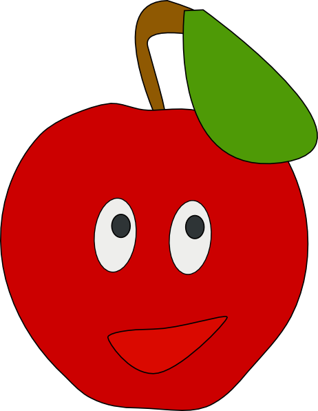462x596 Smiling Apple Clip Art